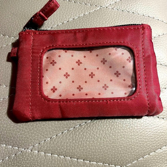 Lug Red Quilted Women's Zipper Pouch w/clear ID slot - Picture 4 of 4